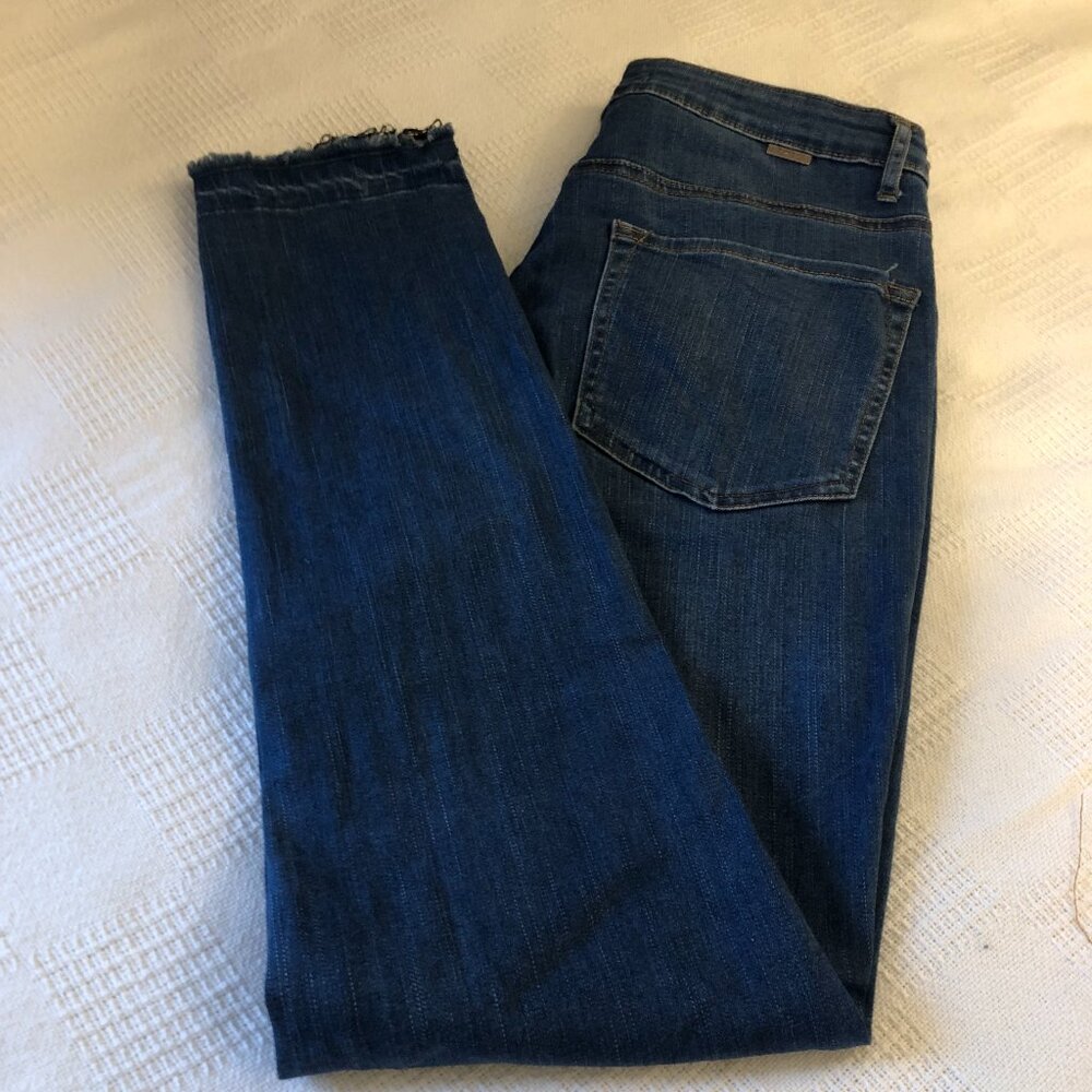 Tractr Jeans Womens 10/30 Skinny Distressed Raw Hem Blue Denim B82